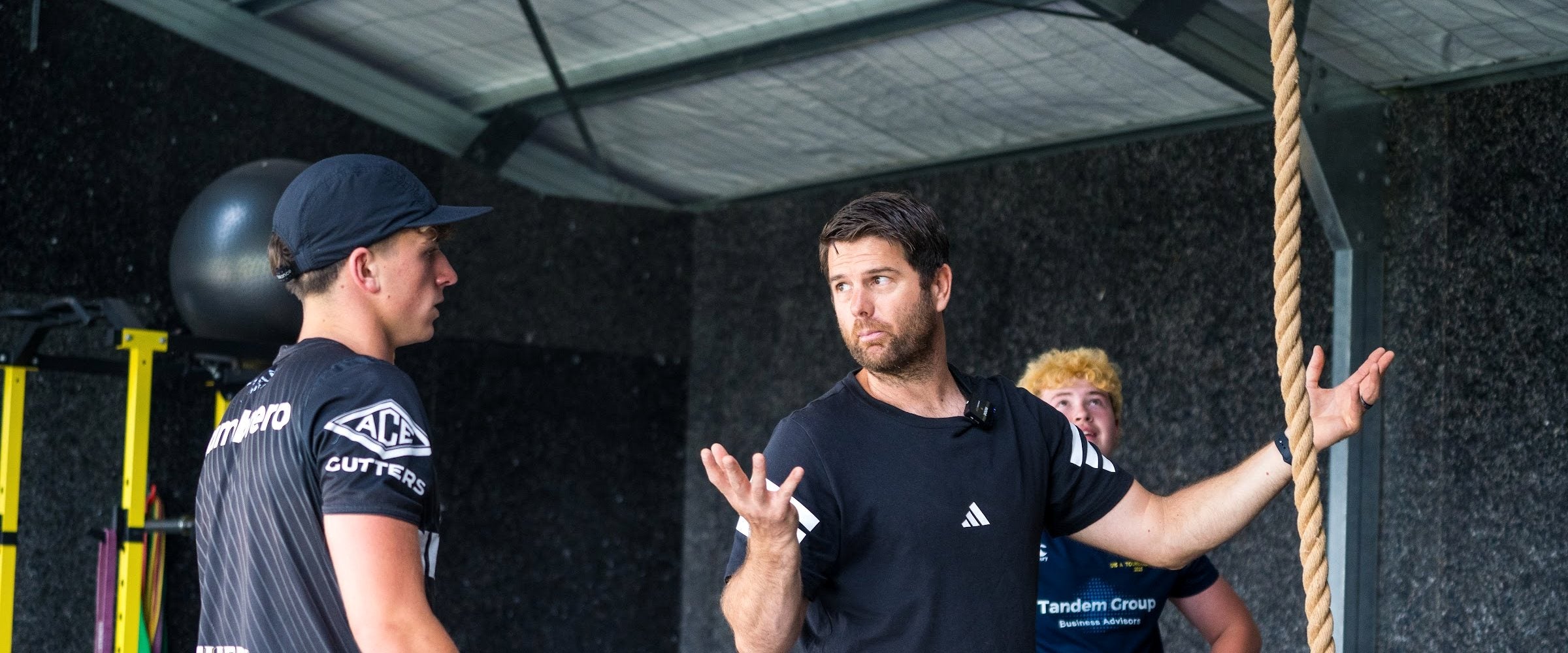 Aaron Zimmerman presenting to a group at A2Z Strength