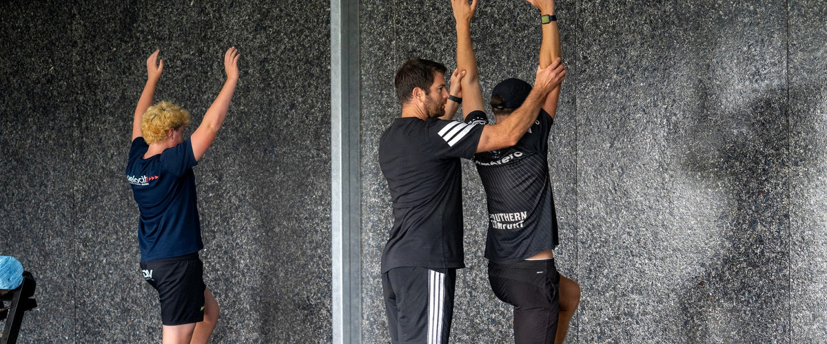 Youth athlete assessment against the wall at A2Z Strength